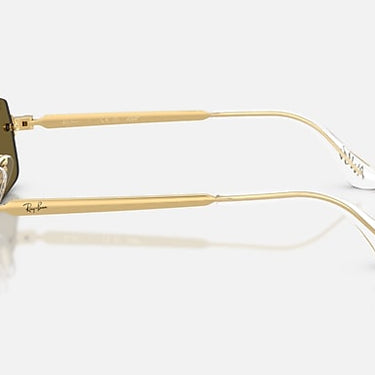 Ray-Ban RB3928 by A$AP Rocky 001/73 arista goud, glazen in donkerbruin – zijaanzicht