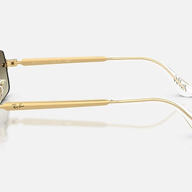 Ray-Ban RB3928 by A$AP Rocky 001/7I arista goud, glazen in bruin met kleurverloop en spiegelafwerking – zijaanzicht