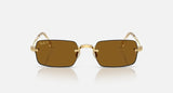 Ray-Ban RB3928 by A$AP Rocky 001/83 arista goud, glazen in donkerbruin gepolariseerd – vooraanzicht