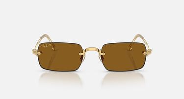 Ray-Ban RB3928 by A$AP Rocky 001/83 arista goud, glazen in donkerbruin gepolariseerd – vooraanzicht