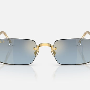Ray-Ban RB3928 by A$AP Rocky 001/S2 arista goud, glazen in blauw met kleurverloop naar donkergrijs – vooraanzicht