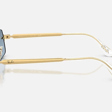 Ray-Ban RB3928 by A$AP Rocky 001/S2 arista goud, glazen in blauw met kleurverloop naar donkergrijs – zijaanzicht