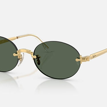 Ray-Ban RB3929 by A$AP Rocky 001/71 arista goud, glazen in donkergroen – schuin vooraanzicht