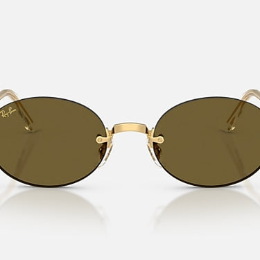 Ray-Ban RB3929 by A$AP Rocky 001/73 arista goud, glazen in donkerbruin – vooraanzicht