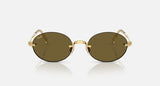 Ray-Ban RB3929 by A$AP Rocky 001/73 arista goud, glazen in donkerbruin – vooraanzicht