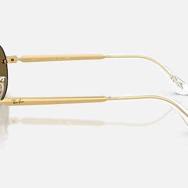 Ray-Ban RB3929 by A$AP Rocky 001/73 arista goud, glazen in donkerbruin – zijaanzicht
