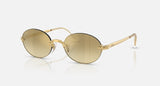 Ray-Ban RB3929 by A$AP Rocky 001/7I arista goud, glazen in bruin met kleurverloop en spiegelafwerking – schuin vooraanzicht