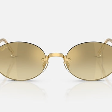 Ray-Ban RB3929 by A$AP Rocky 001/7I arista goud, glazen in bruin met kleurverloop en spiegelafwerking – vooraanzicht