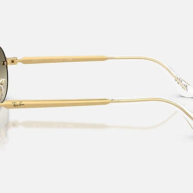Ray-Ban RB3929 by A$AP Rocky 001/7I arista goud, glazen in bruin met kleurverloop en spiegelafwerking – zijaanzicht