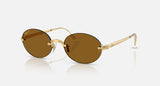 Ray-Ban RB3929 by A$AP Rocky 001/83 arista goud, glazen in donkerbruin gepolariseerd – schuin vooraanzicht