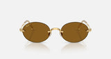 Ray-Ban RB3929 by A$AP Rocky 001/83 arista goud, glazen in donkerbruin gepolariseerd – vooraanzicht
