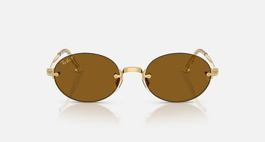 Ray-Ban RB3929 by A$AP Rocky 001/83 arista goud, glazen in donkerbruin gepolariseerd – vooraanzicht