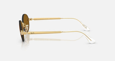Ray-Ban RB3929 by A$AP Rocky 001/83 arista goud, glazen in donkerbruin gepolariseerd – zijaanzicht