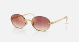 Ray-Ban RB3929 by A$AP Rocky 001/8H arista goud, glazen in helder met kleurverloop naar donkerviolet – schuin vooraanzicht