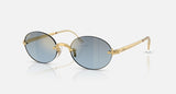 Ray-Ban RB3929 by A$AP Rocky 001/S2 arista goud, glazen in blauw met kleurverloop naar donkergrijs – schuin vooraanzicht