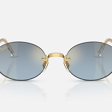 Ray-Ban RB3929 by A$AP Rocky 001/S2 arista goud, glazen in blauw met kleurverloop naar donkergrijs – vooraanzicht