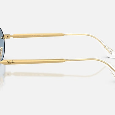 Ray-Ban RB3929 by A$AP Rocky 001/S2 arista goud, glazen in blauw met kleurverloop naar donkergrijs – zijaanzicht