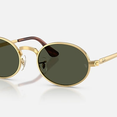 Ray-Ban RB3931 by A$AP Rocky 001/31 arista goud, glazen in groen – schuin vooraanzicht