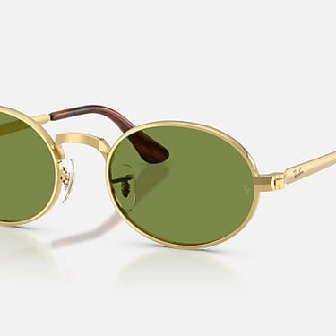 Ray-Ban RB3931 by A$AP Rocky 001/4E arista goud, glazen in groen – schuin vooraanzicht