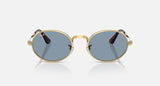 Ray-Ban RB3931 by A$AP Rocky 001/56 arista goud, glazen in blauw – vooraanzicht