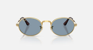Ray-Ban RB3931 by A$AP Rocky 001/56 arista goud, glazen in blauw – vooraanzicht