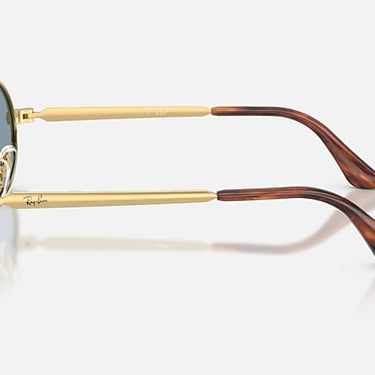 Ray-Ban RB3931 by A$AP Rocky 001/56 arista goud, glazen in blauw – zijaanzicht