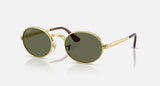 Ray-Ban RB3931 by A$AP Rocky 001/58 arista goud, glazen in groen gepolariseerd – schuin vooraanzicht