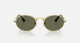 Ray-Ban RB3931 by A$AP Rocky 001/58 arista goud, glazen in groen gepolariseerd – vooraanzicht