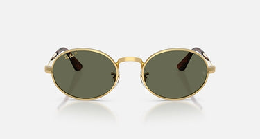 Ray-Ban RB3931 by A$AP Rocky 001/58 arista goud, glazen in groen gepolariseerd – vooraanzicht