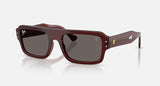 Ray-Ban RB4454M F710B1 Lewis Hamilton zonnebril transparant rood – schuin-voor