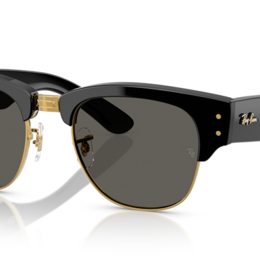 Ray-Ban RB0316S 6826J5 Mega Clubmaster zwart op goud – schuin vooraanzicht