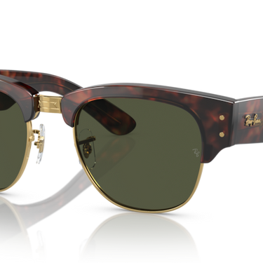 Ray-Ban RB0316S 990/31 Mega Clubmaster tortoise op goud – schuin vooraanzicht