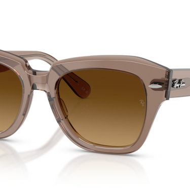 Ray-Ban RB2186 682785 State Street transparant lichtbruin – schuin vooraanzicht
