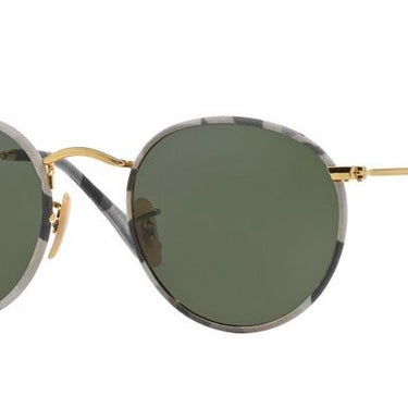 Ray-Ban Round Metal RB3447JM 171 Camouflage Grijs/Wit-Groen