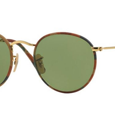 Ray-Ban Round Metal RB3447JM 168/4E Camouflage Bruin/Groen-Groen