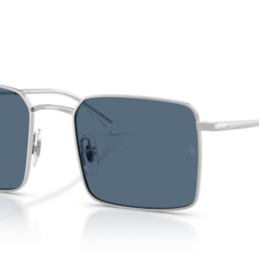 Ray-Ban RB3782 003/80 Idan zilver met donkerblauw glazen – schuin vooraanzicht