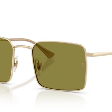 Ray-Ban RB3782 9213/2 Idan lichtgoud met groen glazen – schuin vooraanzicht