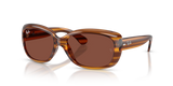 Ray-Ban RB4101 820/C5 Jackie Ohh glanzend rood havana gestreept – schuin vooraanzicht