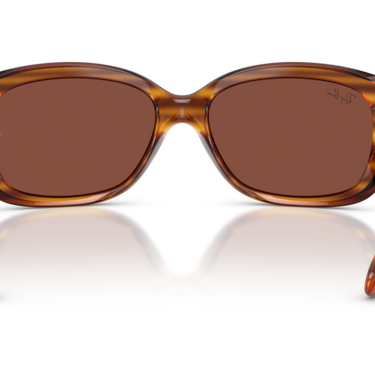 Ray-Ban RB4101 820/C5 Jackie Ohh glanzend rood havana gestreept – achteraanzicht