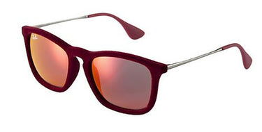 Ray-Ban Zonnebril RB4187 Flock bordeaux red multilayer