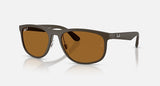 Ray-Ban RB4468 6124BB Liteforce zandbruin – schuin vooraanzicht