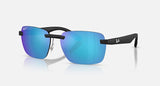 Ray-Ban RB4470CH 601SA1 Polarized+ zandzwart – schuin vooraanzicht