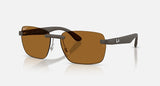 Ray-Ban RB4470CH 6124BB Polarized S zandbruin – schuin vooraanzicht