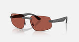 Ray-Ban RB4475CH 60171B Polarized S zandgrijs – schuin vooraanzicht