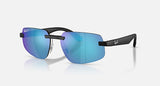 Ray-Ban RB4475CH 601SA1 Polarized+ zandzwart – schuin vooraanzicht