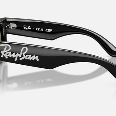 Ray-Ban RB4940B 686430 Wayfarer Puffer Crystal zwart – zijaanzicht