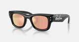 Ray-Ban RB4940B 68647J Wayfarer Puffer Crystal zwart – schuin vooraanzicht