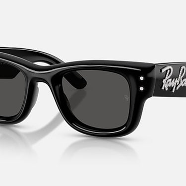 Ray-Ban RB4940B 686487 Wayfarer Puffer Crystal zwart met strass – schuin vooraanzicht