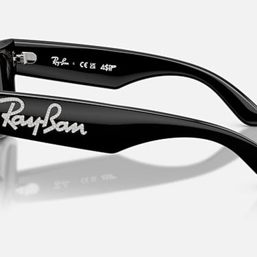 Ray-Ban RB4940B 686487 Wayfarer Puffer Crystal zwart met strass – zijaanzicht