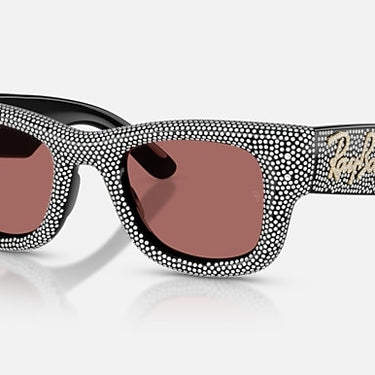 Ray-Ban RB4940BP 686585 Wayfarer Puffer Crystal Pavé zwart – schuin vooraanzicht